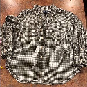 Ralph Lauren 10-12 button down in green and cream